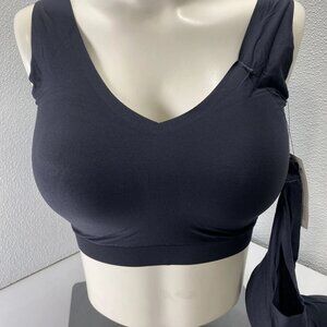 NEW CHANTELLE  SoftStretch Padded V-Neck Wireless Bra Top Black Size XL-2XL